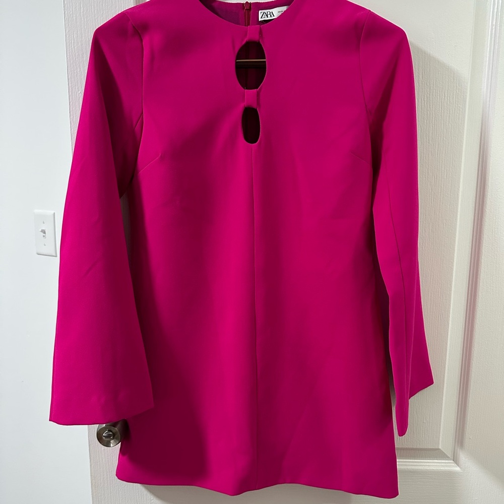 Zara Fuchsia Long Sleeve Dress